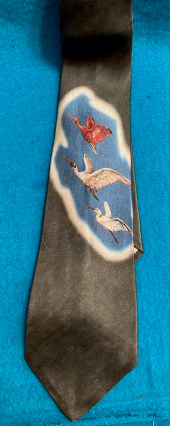1940s Color Photo Necktie - "Winged Beauty" - 3.5… - image 1