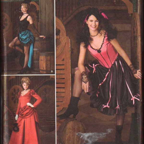 UNCUT Patterns for Can-Can Dancer, Saloon Girl, sized 14 through 20