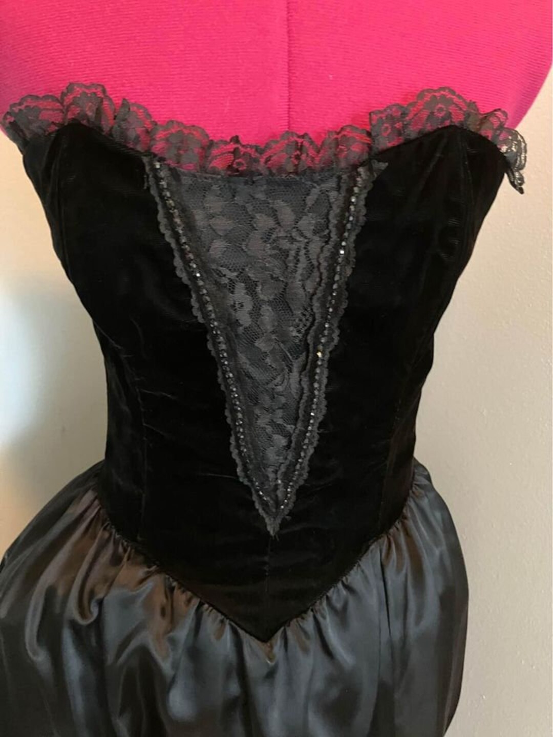 NWOT Gunne Sax Black Velvet Corset Dress Size 9 - Etsy