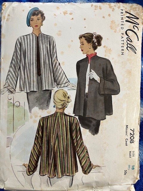 LOVELY VTG 1940s DRESS MCCALL Sewing Pattern 10/28.5