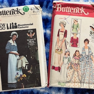 UNCUT 1970s Butterick Ladies, Girls Early American Costume Patterns