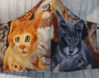 Cat Print Face Mask: Reusable Cotton Face Covering
