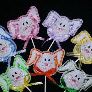 Embroidered bunny lollipop covers - Set of 3 - Easter Lollipop covers - Resurrection Day Lollipop Covers - 3 Lollipop Covers - Easter treats