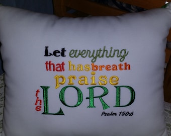 Embroidered Scripture Pillow: Christian Home Decor Gift