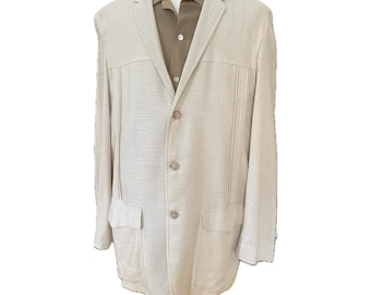 1950s Royal Ascot Miami Leisure Jacket: Nub Rayon Rockabilly Blazer, Men's Size 40
