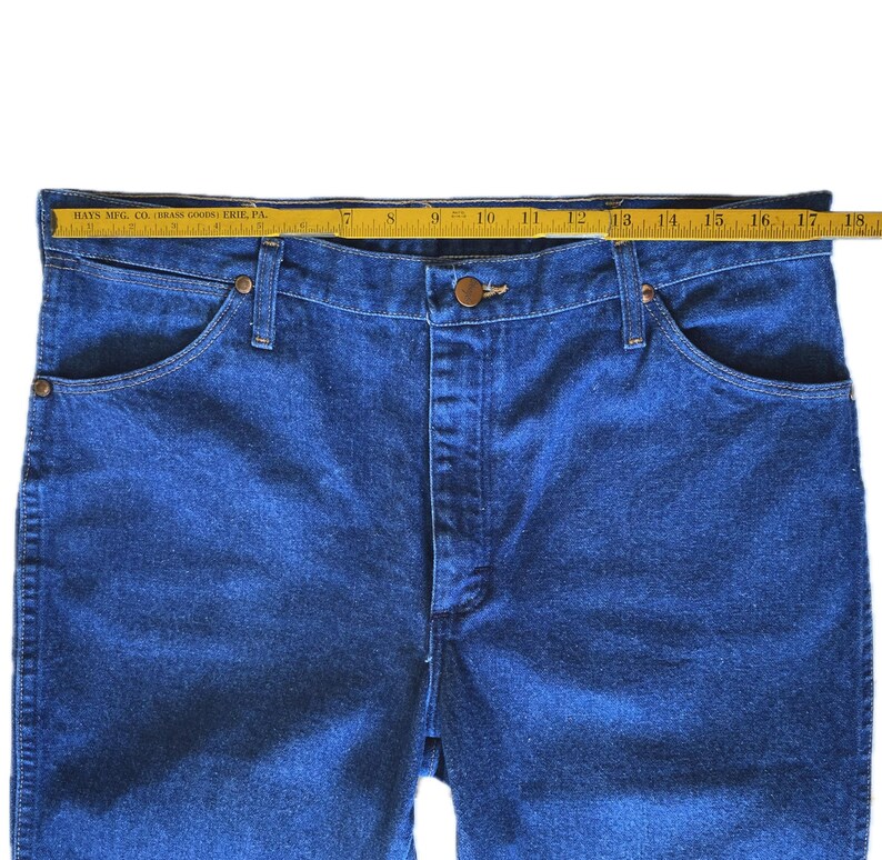 36W - 1970s Jeans Wrangler Straight Leg, Made in USA Western Denim Blue 36x30 image 7