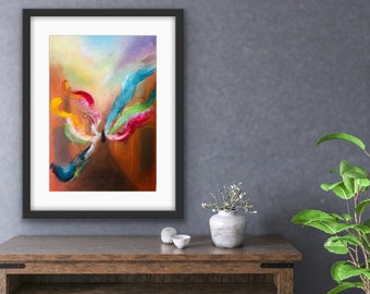 The soul, India inspired Wall Art | A4 Art Print | Abstract artwork | Colourful Portrait | Mindfulness Art |Fine art Giclee print