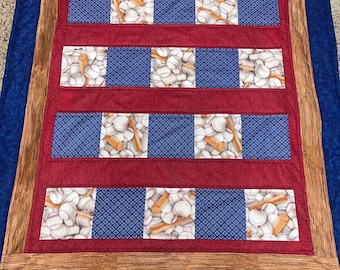 Baseball Lap Quilt: Washable Play Mat, Couch Accent