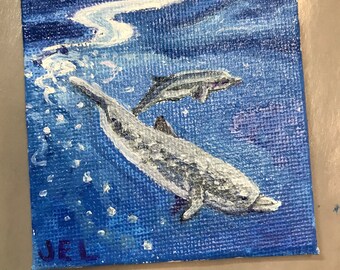 Beaked Whales mini painting