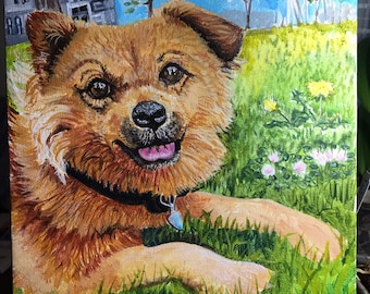 Pet Portraits personalized paintings in acrylics- cats, dogs, birds, rabbits, and more