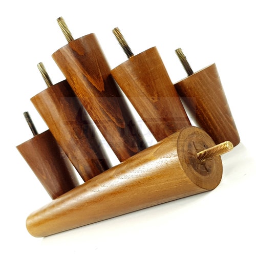 Dark Oak Tapered Solid Wood Furniture Feet Replacement Square Etsy UK