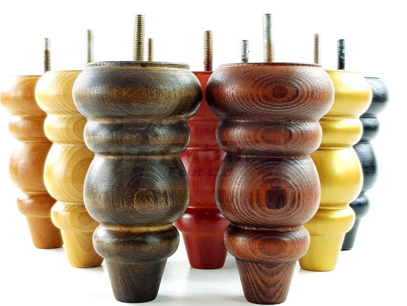 Solid Wood Furniture Feet Replacement Turned Legs 155mm High Etsy