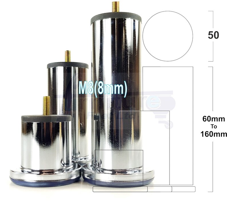 Metal Furniture Feet Chrome Finished Furniture Legs 60mm Etsy Canada