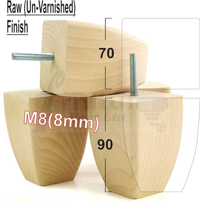 Solid Wood Furniture Feet Multiple Colours Replacement Legs Etsy