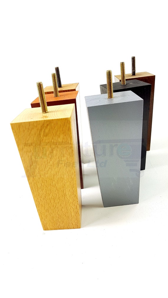 SOFA CHAIRS SETTEE M10 10mm 4x NATURAL WOODEN FURNITURE FEET 120mm HIGH LEGS