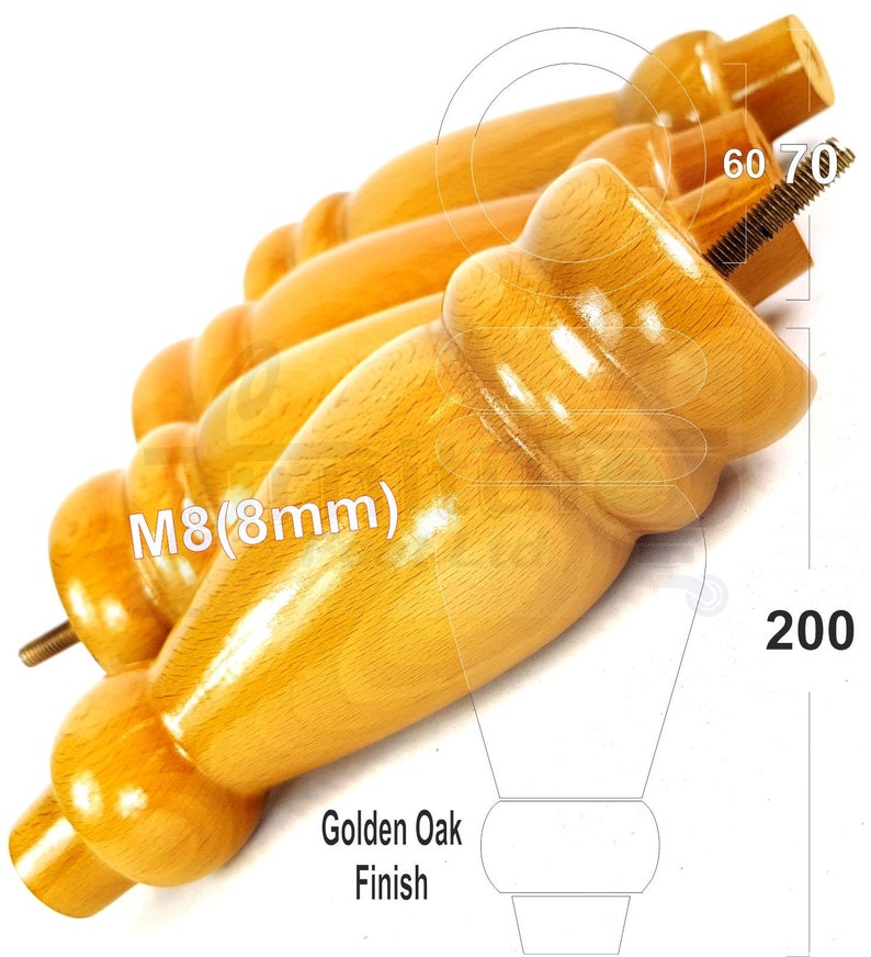 Wooden Furniture Feet Replacement Sofa Legs 200mm High for Etsy
