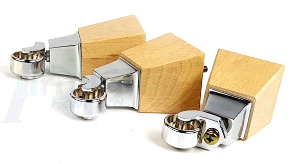 Gambe Per Divani NEW SIENA - Set Di 4 Piedi In Metallo Cromo Con Viti, Altezza 12,5 Cm - Foto 3