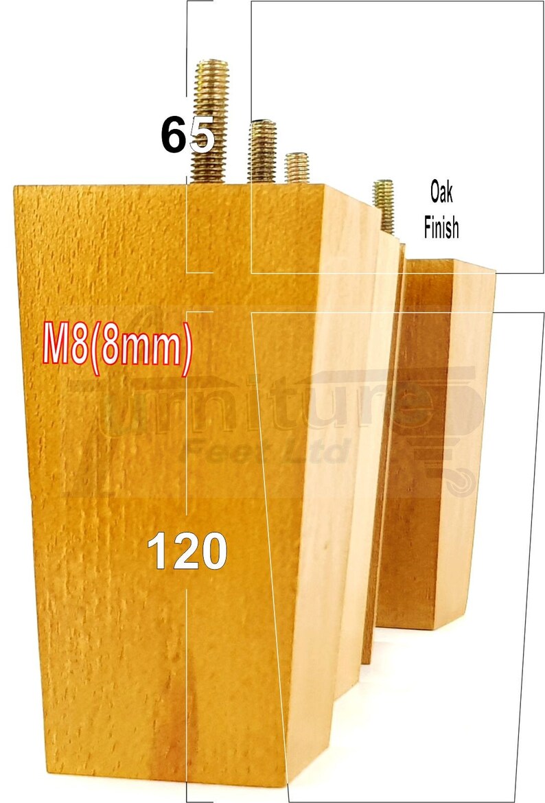 Solid Wood Furniture Feet Square Replacement Block Tapered Etsy