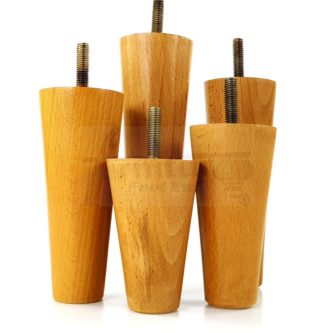 Oak Solid Wood Furniture Feet 100mm to 240mm High Mid Centry Retro