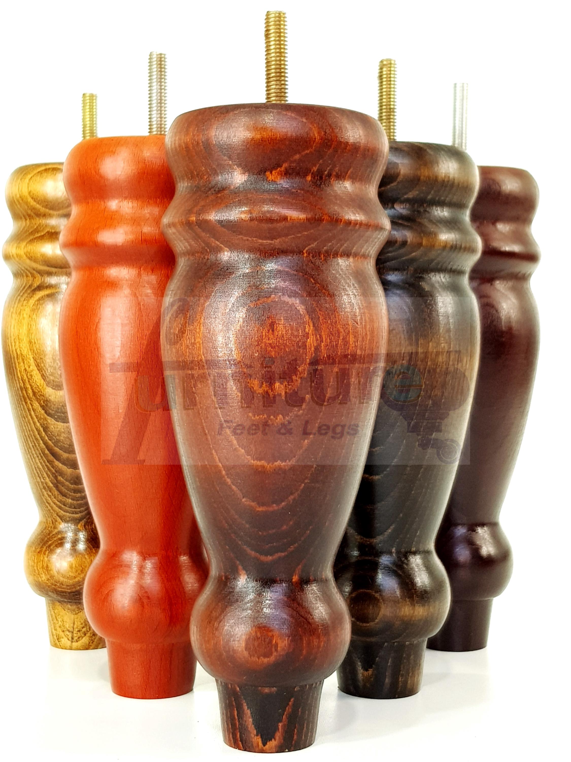4 patas de madera para muebles, patas de repuesto torneadas tradicionales para sofás de 200 mm, sillas altas, taburetes, sofás cama, sofás y armarios,