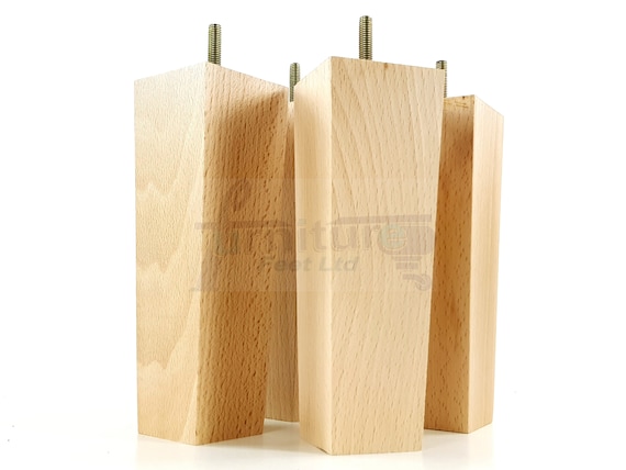 Patas de madera para muebles, bloque de repuesto cuadrado, patas