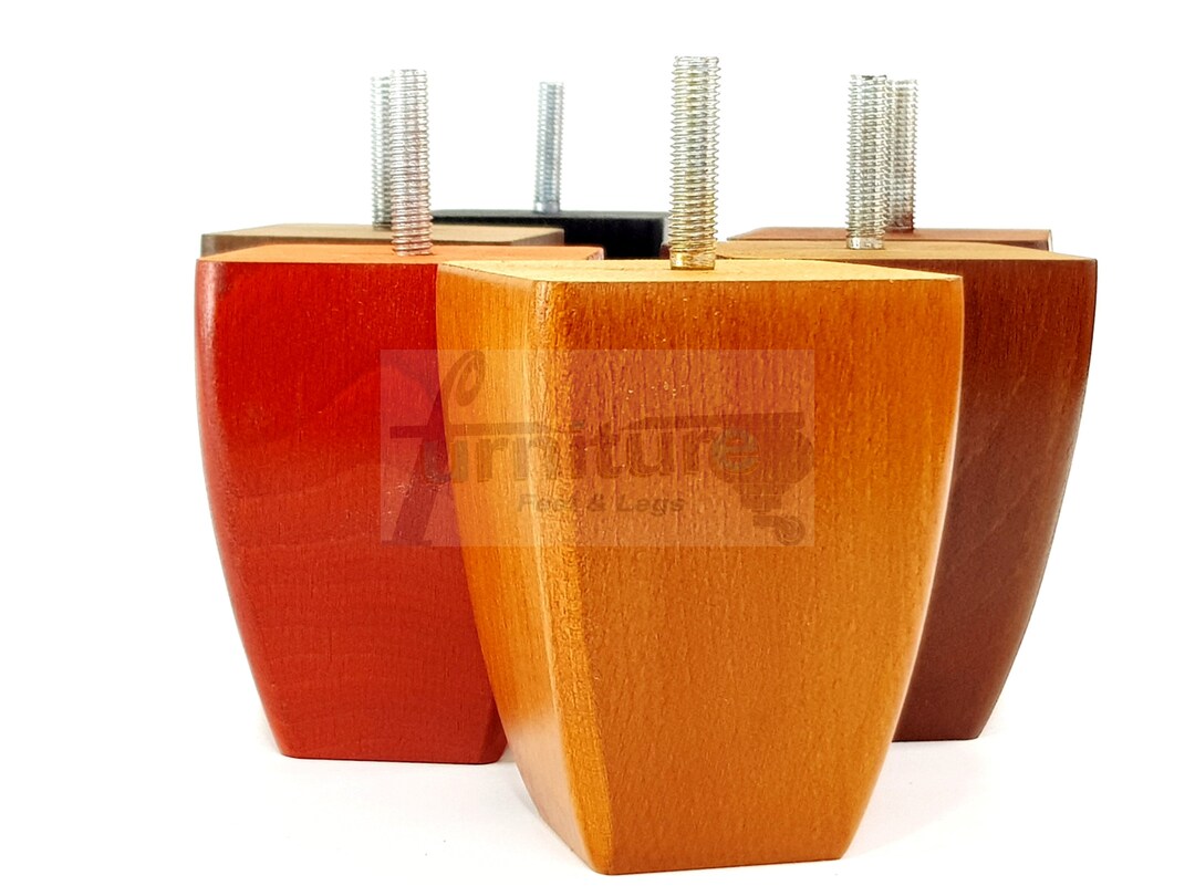 Solid Wooden Furniture Legs Replacement Turned Feet 90mm High Multiple