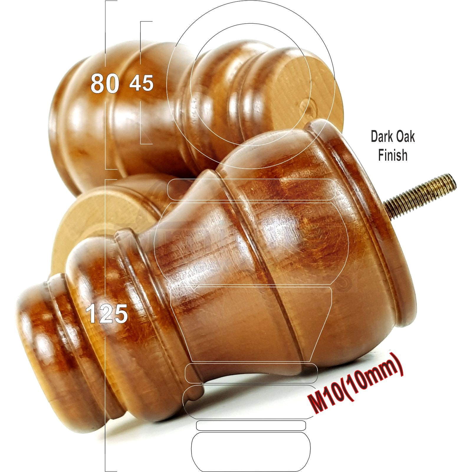 Solid Wood Bun Feet Replacement Turned Legs 125mm High Etsy Australia