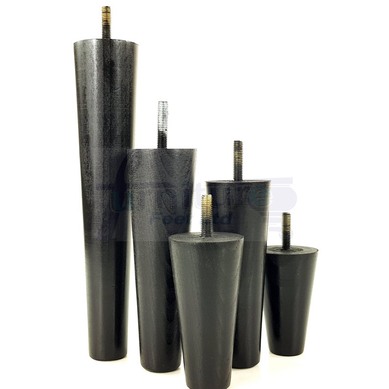 Black Solid Wood Furniture Feet 100mm to 240mm High Mid Etsy