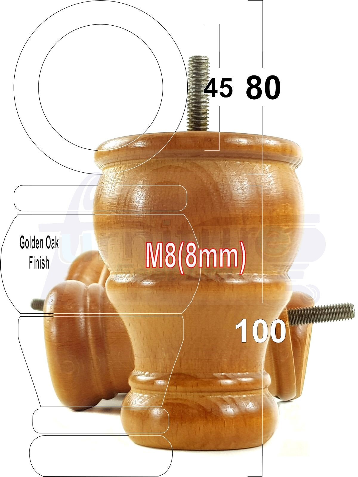 Massivholz Möbel Füße Ersatz Beine 100mm hoch für Stühle | Etsy