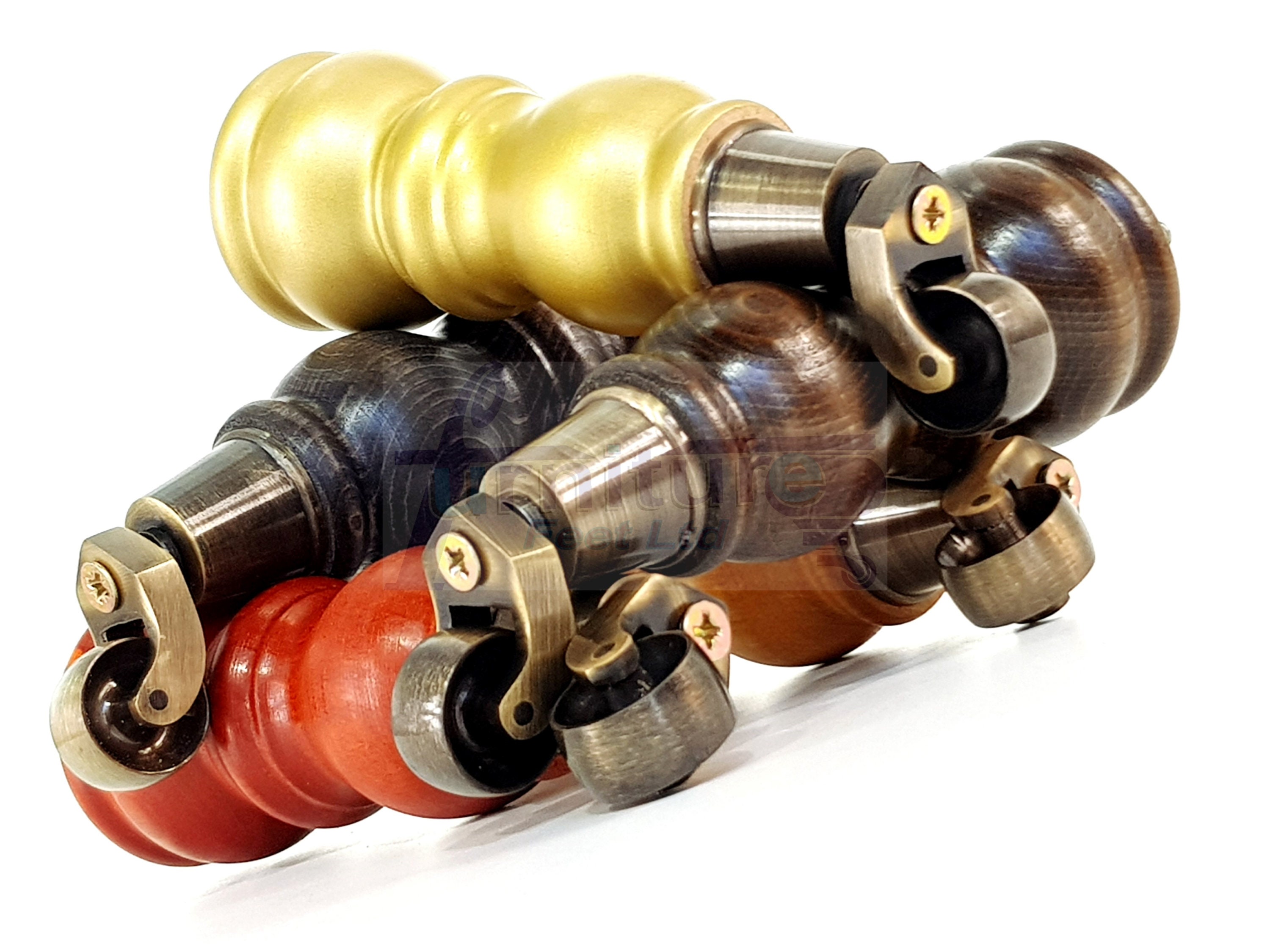 12個セット ブラス（真鍮)キャスター 1-1/4” ウッドスクリュー（木ネジ