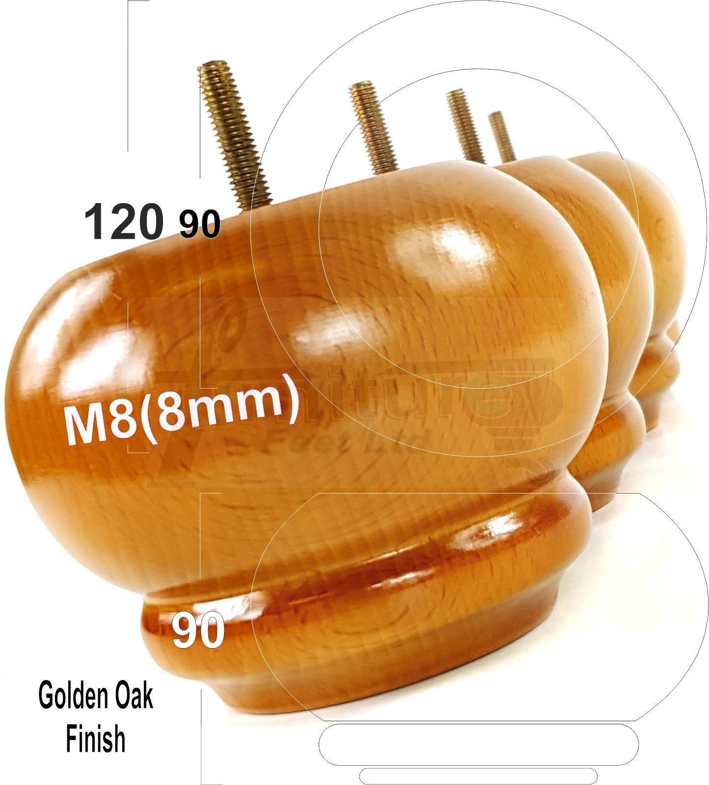 Solid Wood Turned Furniture Legs Replacement Large Bun Feet Etsy UK