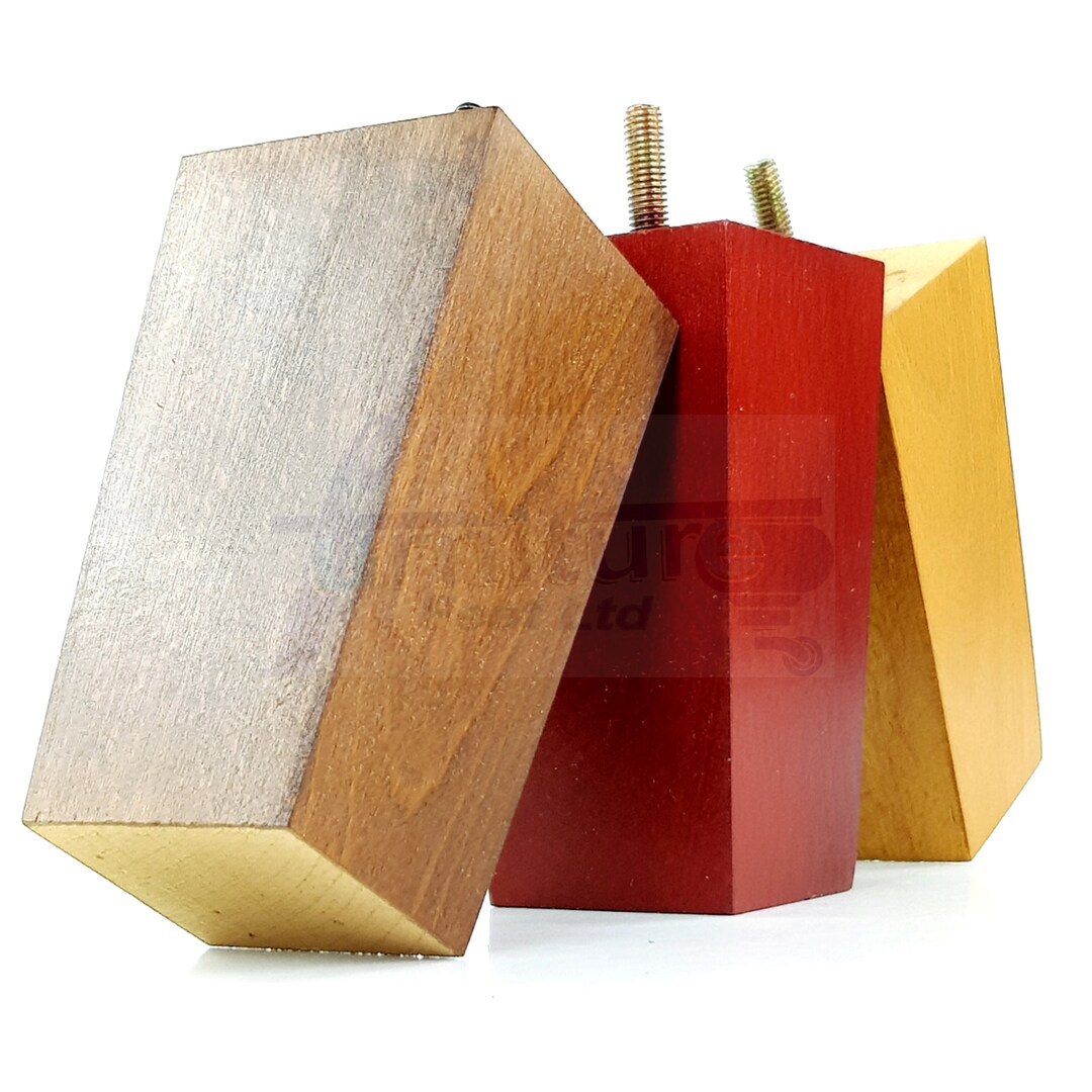 Solid Wood Furniture Legs Square Replacement Block Tapered Feet 120mm