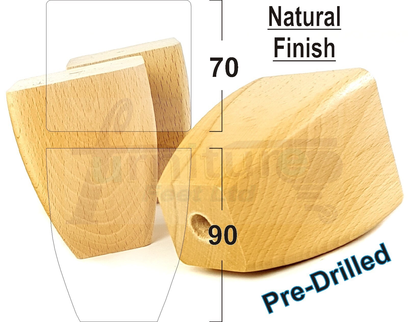Solid Wood Square Furniture Feet Multiple Colours Replacement Etsy