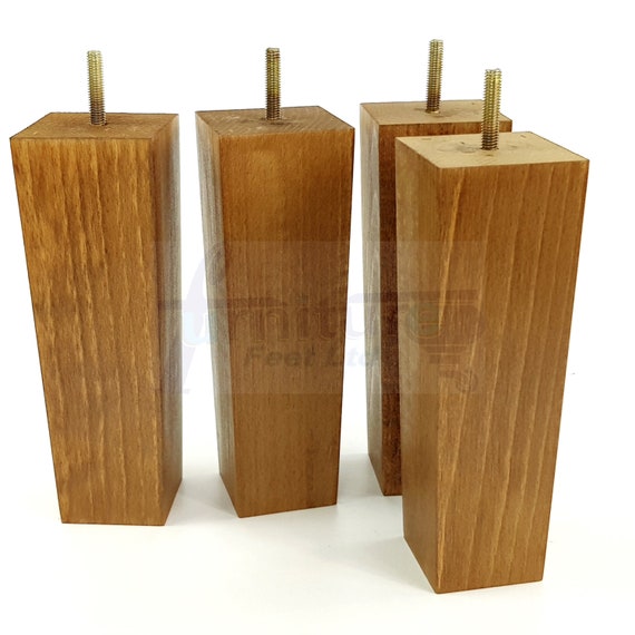 Patas de madera para muebles, bloque de repuesto cuadrado, patas