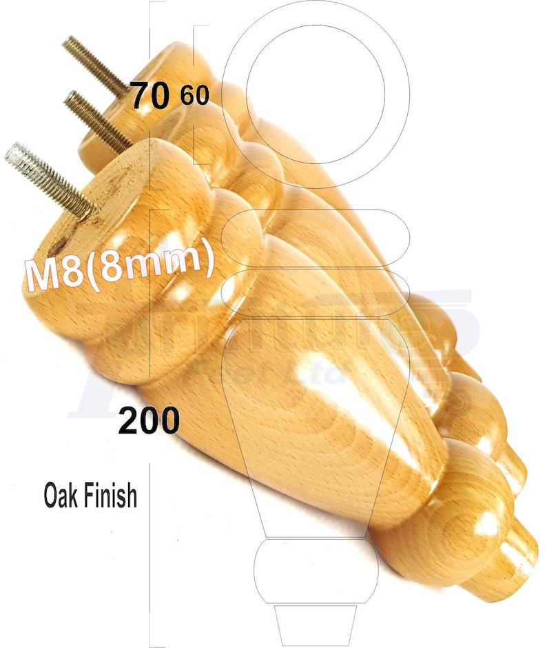 Wooden Furniture Feet Replacement Sofa Legs 200mm High for Etsy