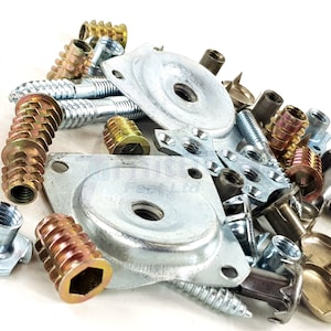 Furniture Fittings, Upholstery Fitting, Dnuts, Tnuts, Angled Leg Plates, Leg Fitting Nuts, Straight Fixing Plates