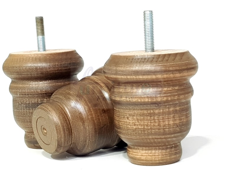 Solid Wood Turned Furniture Bun Feet Replacement Legs 85mm Etsy