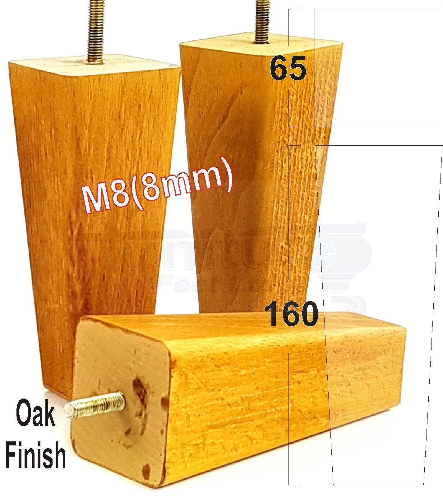 Oak Finish Solid Wood Furniture Feet Replacement Legs 120mm to Etsy UK
