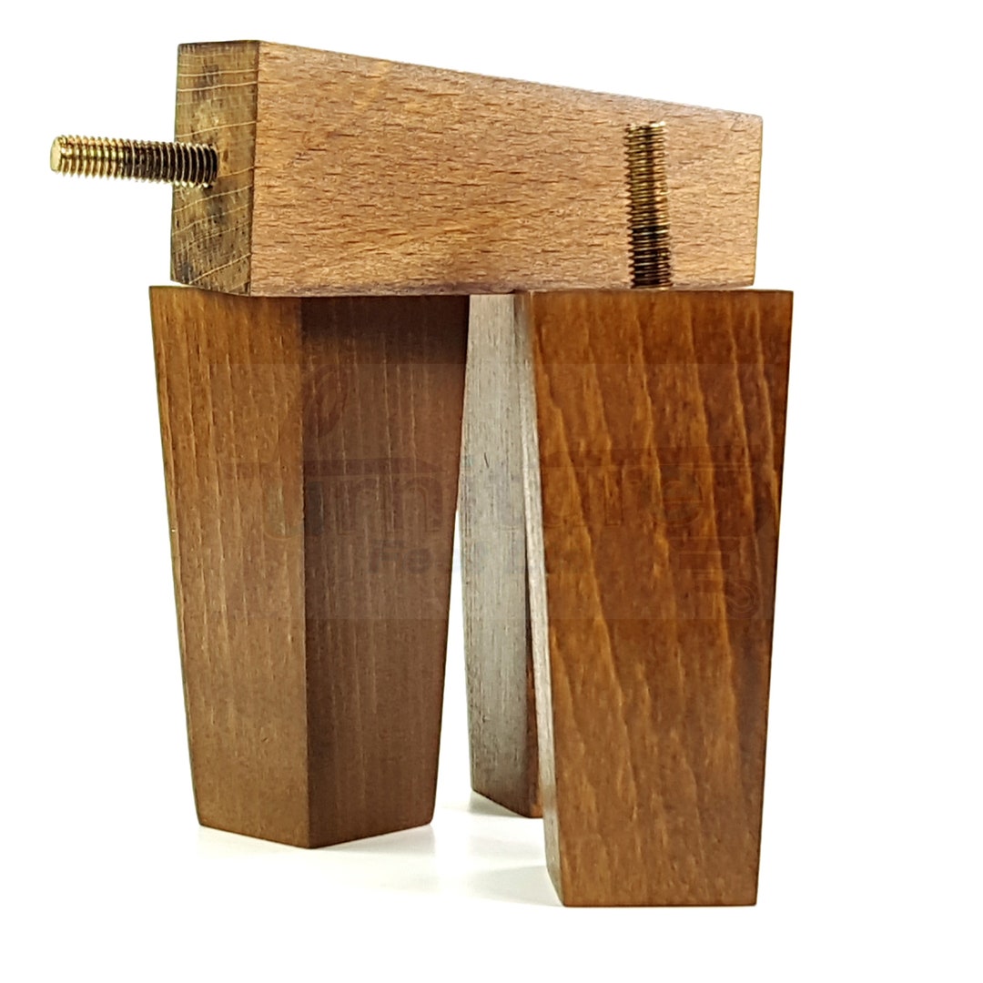 Dark Oak Solid Wood Square Furniture Feet Replacement Tapered Legs