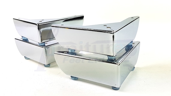 4x METAL CHROME LEGS FURNITURE FEET SOFA BEDS CHAIRS STOOLS CABINET 120mm HEIGHT | UK - View #11