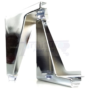 Metal Furniture Feet Silver & Black Replacement Corner Leg 100mm High Sofa Chairs Stools Beds Cabinets Pre-Drilled 4 Inches