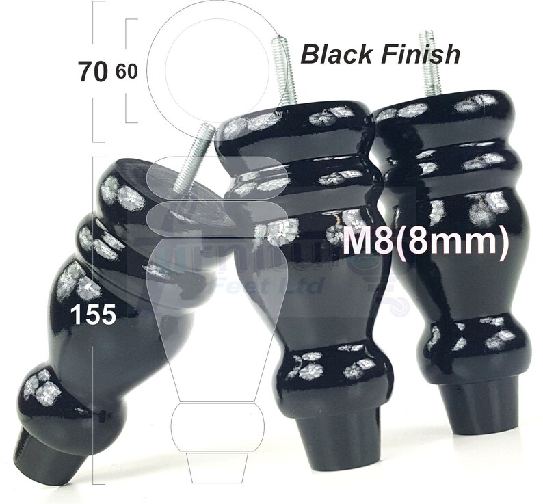 Wooden Furniture Feet Replacement Sofa Legs 155mm High for Etsy Australia
