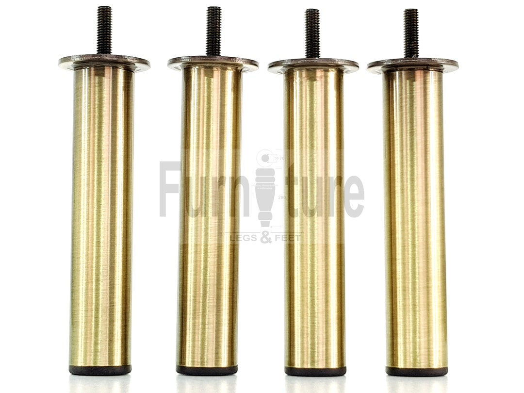 Metal Furniture Feet Brushed Antique Brass Finish Furniture Legs 150mm High for Sofa Chairs