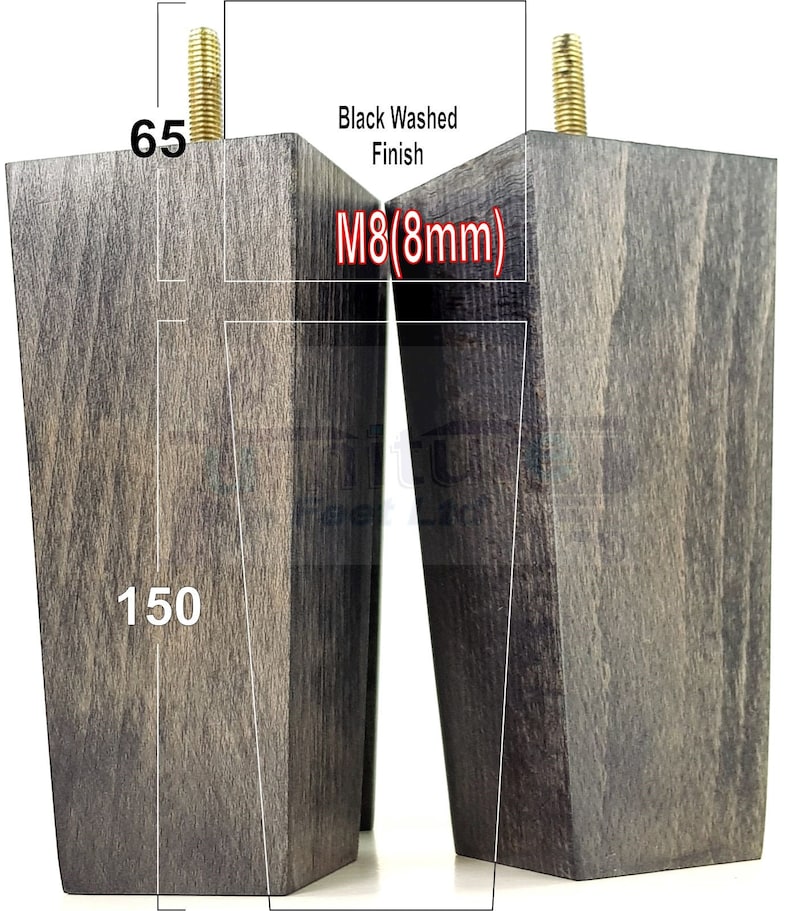 Wooden Furniture Feet Square Replacement Legs Block Tapered Etsy UK