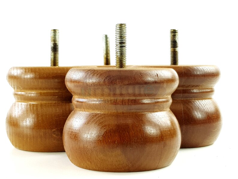 Solid Wood Bun Feet Replacement Turned Furniture Legs 60mm Etsy UK