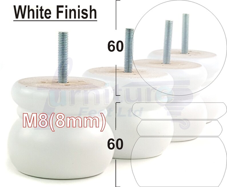 Solid Wood Bun Feet Replacement Turned Furniture Legs 60mm Etsy UK