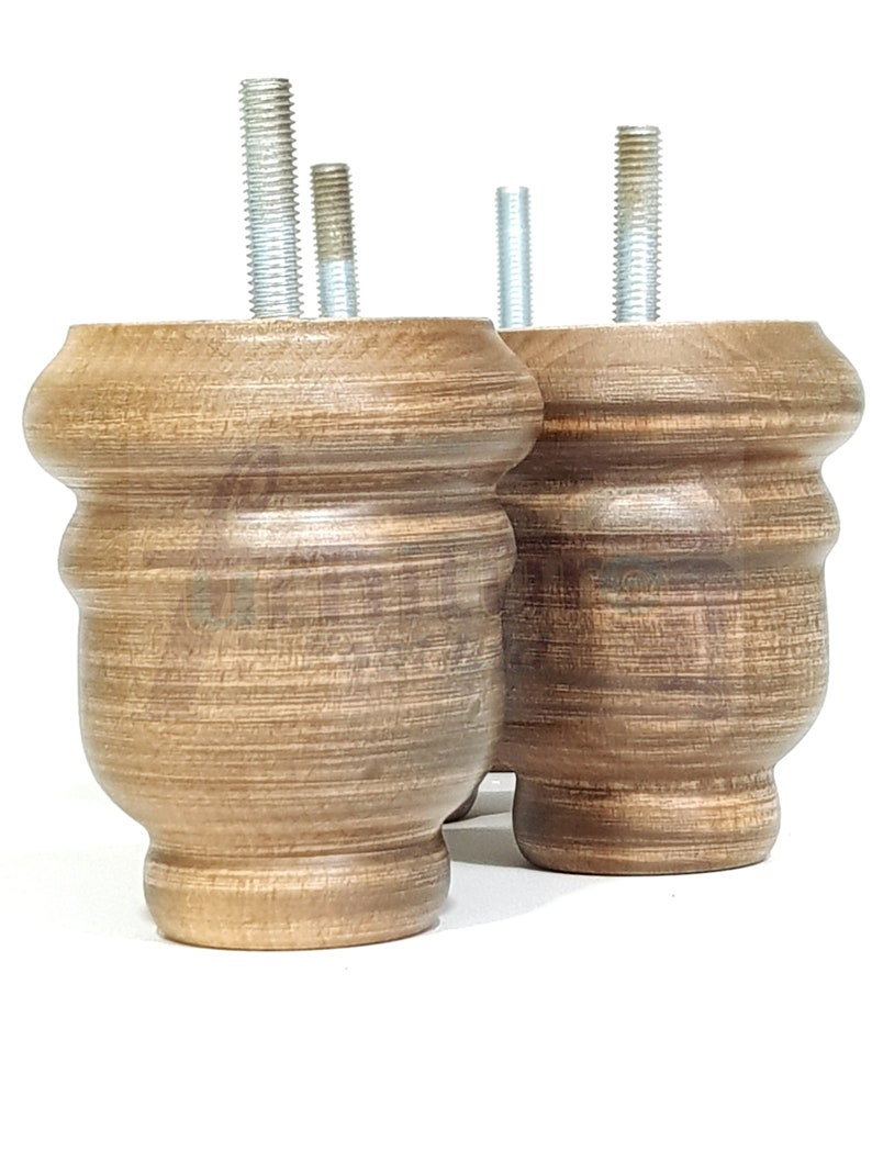 Solid Wood Turned Furniture Bun Feet Replacement Legs 85mm Etsy