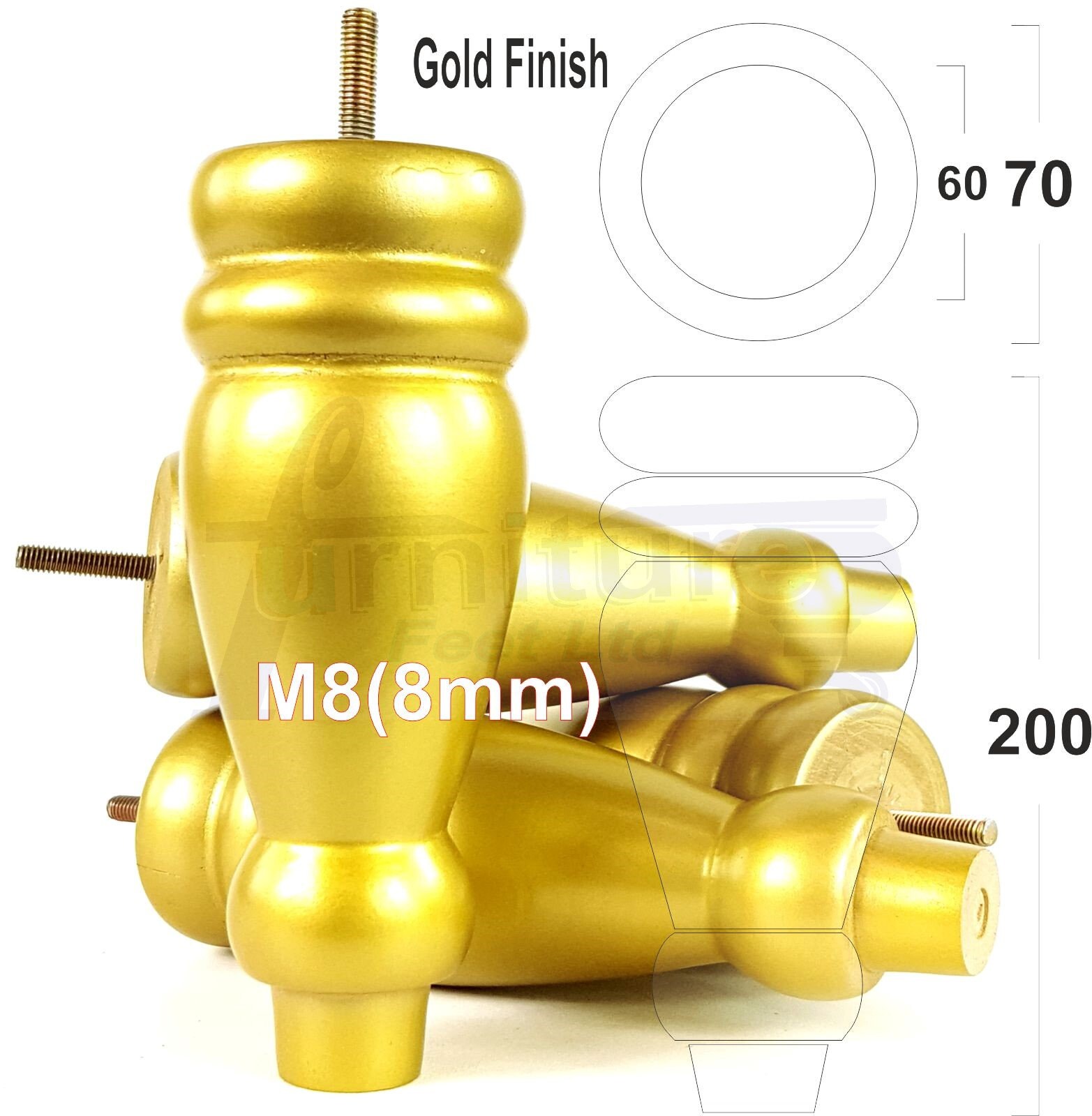 Wooden Furniture Feet Replacement Sofa Legs 200mm High for Etsy UK