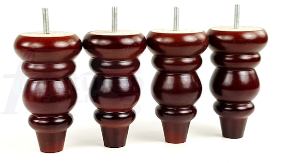 4 Furniture Legs 150mm High M8 Mahogany Replacement Turned Feet Chairs Stools Sofa Beds Settee Cabinets Mahogany Compatible IKEA Next DFS Etsy