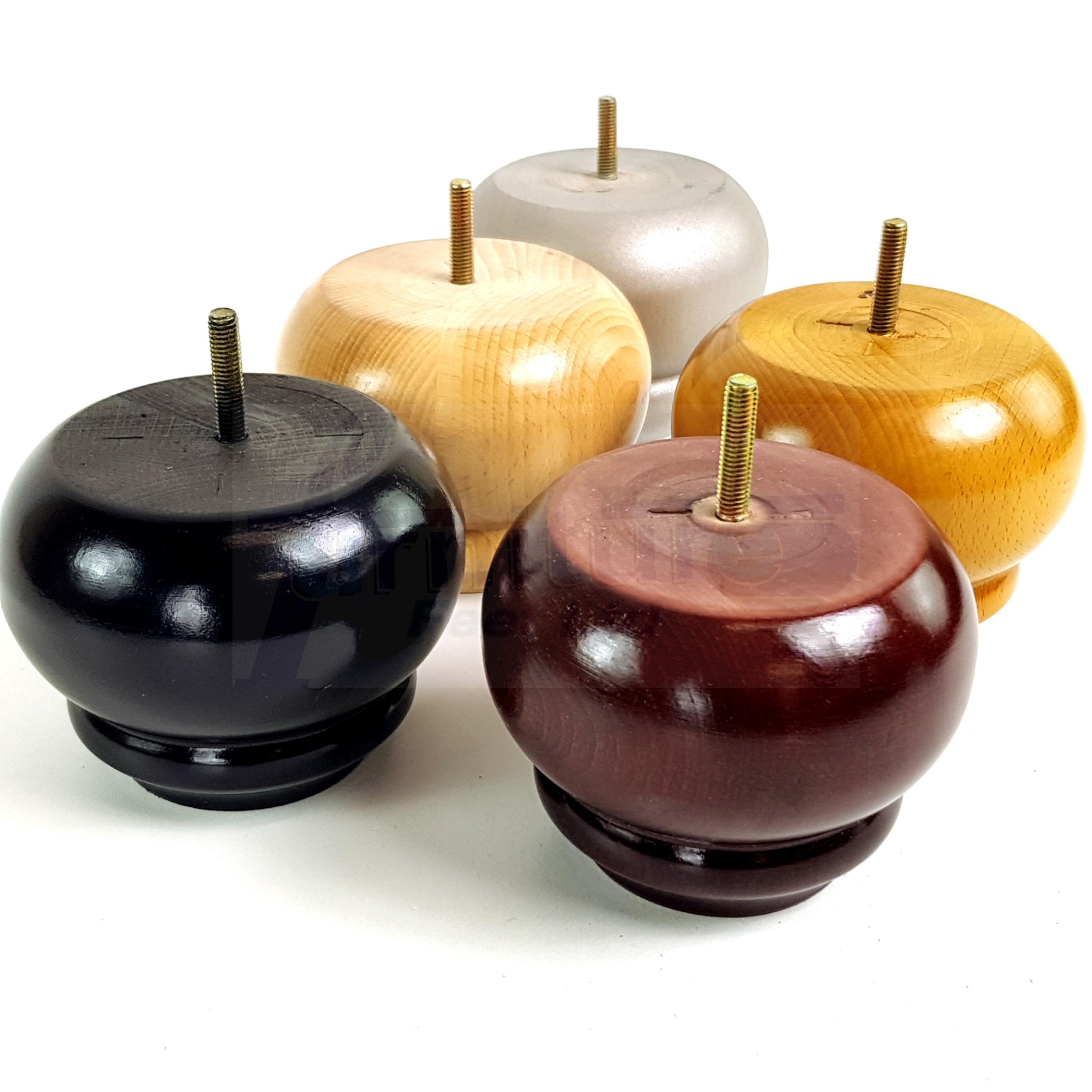 Solid Turned Wooden Furniture Legs Replacement Bun Feet 90mm Etsy UK